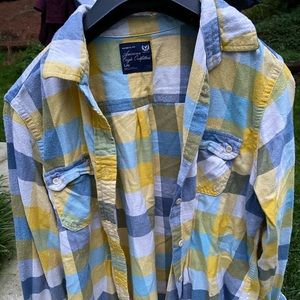 AEO Cozy fall flannel yellow/blue